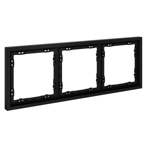 картинка Рамка пластиковая VOLTUM S70 на 3 поста, (черный матовый)