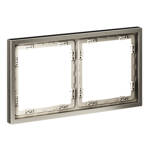 картинка Voltum Рамка металлическая на 2 поста, S70 Metal (никель)