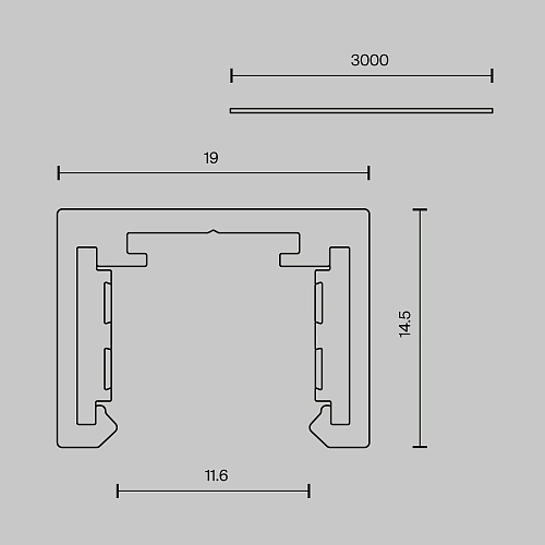 картинка Maytoni Шинопровод 3 м Exility X накладной, черный