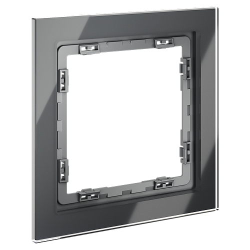 картинка Рамка стеклянная VOLTUM S70 на 1 пост, (графит, стекло)