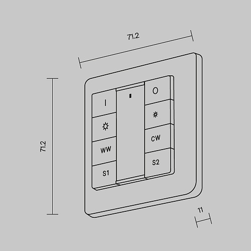 картинка Maytoni Кнопочная настенная панель 8-ми клавишная DALI