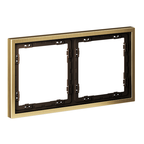картинка Voltum Рамка металлическая на 2 поста, S70 Metal (латунь)