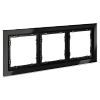 картинка Рамка стеклянная VOLTUM S70 на 3 поста, (черный,стекло)