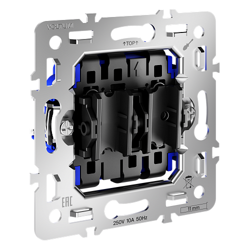 картинка Voltum Механизм проходного переключателя двухклавишного 10А, S70