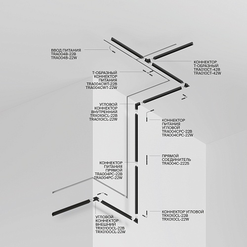 картинка Maytoni Шинопровод 1м Gravity встраиваемый белый