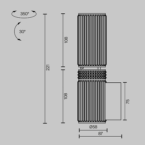 картинка Maytoni Настенный светильник (бра) Метрополис / Metropolis GU10х2