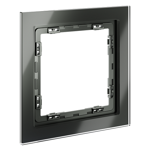 картинка Рамка стеклянная VOLTUM S70 на 1 пост, (титан, стекло)