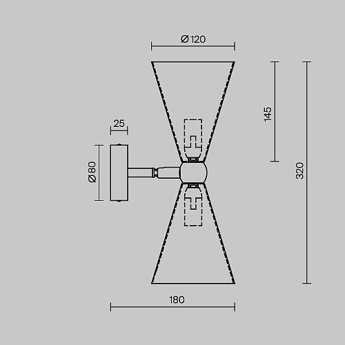 картинка Maytoni Настенный светильник (бра) Веспер / Vesper E14х2