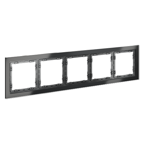 картинка Рамка стеклянная VOLTUM S70 на 5 постов, (графит, стекло)