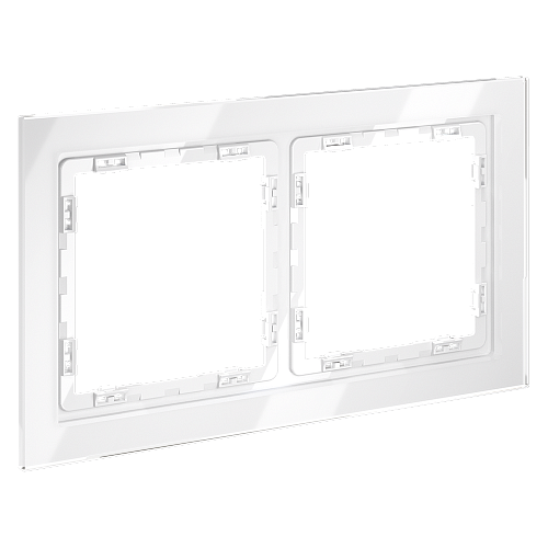 картинка Рамка стеклянная VOLTUM S70 на 2 поста, (белый, стекло)