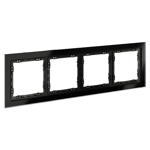 картинка Рамка стеклянная VOLTUM S70 на 4 поста, (черный,стекло)